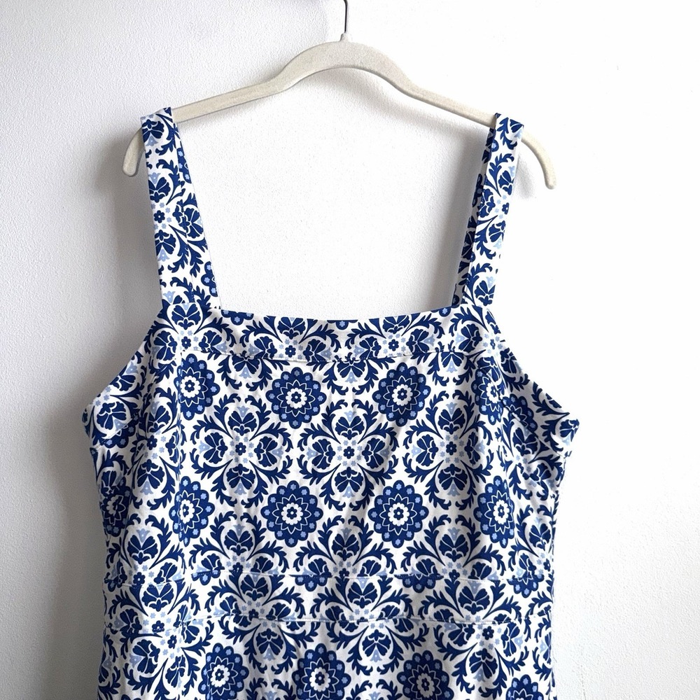 NWT Boden Bridget Dress Blue Fit Flare Jersey Ponte Midi Pockets Size 14 R New - Picture 3 of 10